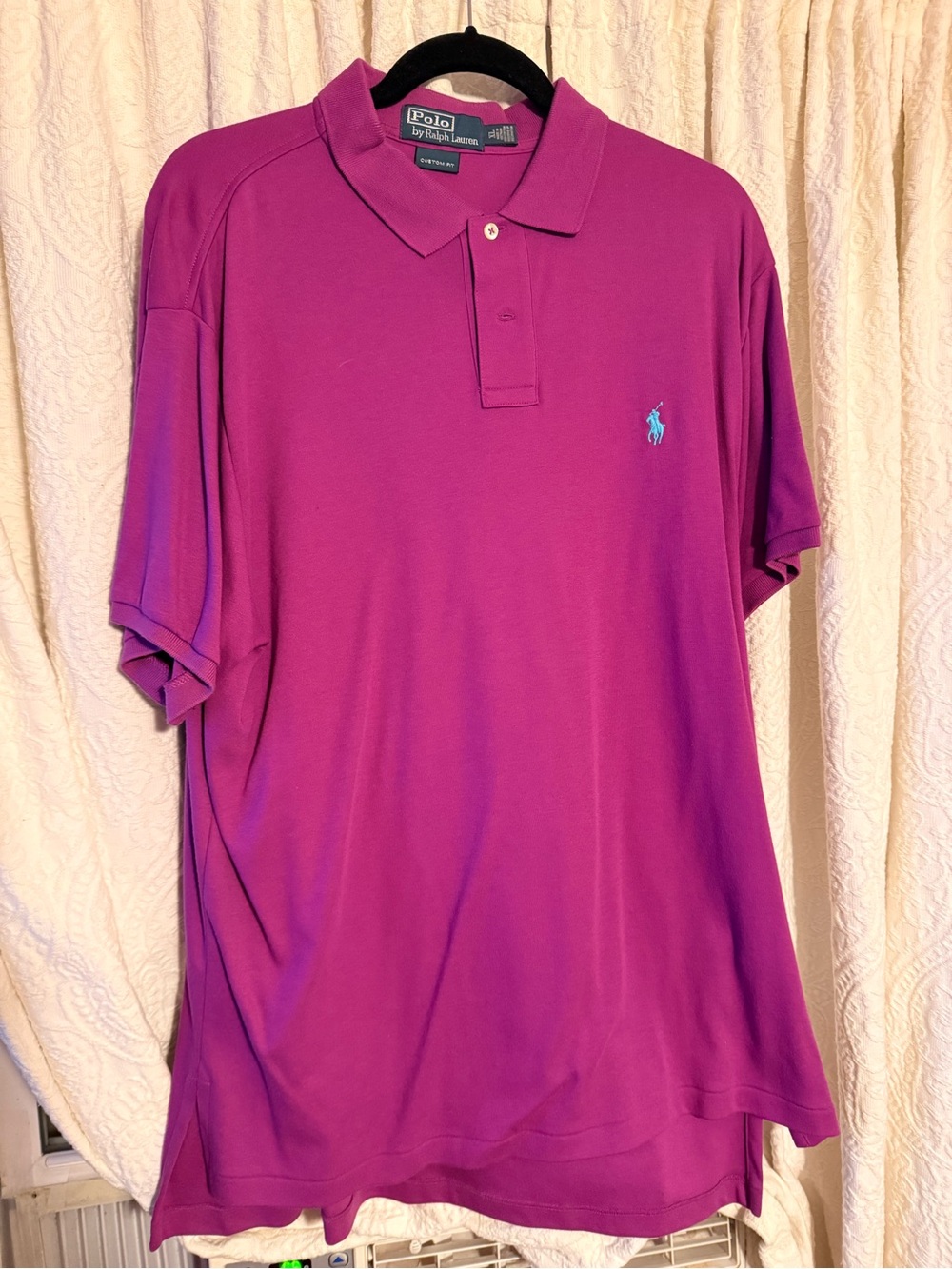 Ralph Lauren Men's Magenta Polo with Blue Pony